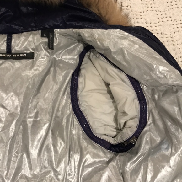 Andrew Marc size Small puffer down jacket fur hood vest option - Picture 6 of 8